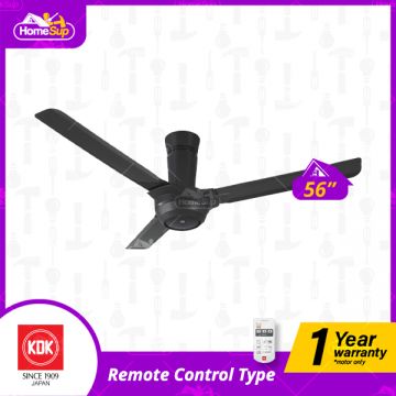 KDK Ceiling Fan K14KF-BK 3 Blades Remote Control Type (56″) - Black